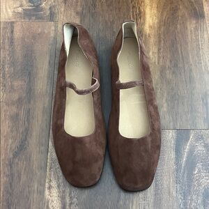 Madewell The Greta Ballet Flat In Suede Soft Mahogany Size 10 NWOT